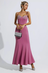 Delice Mauve Top + Flare Skirt Set